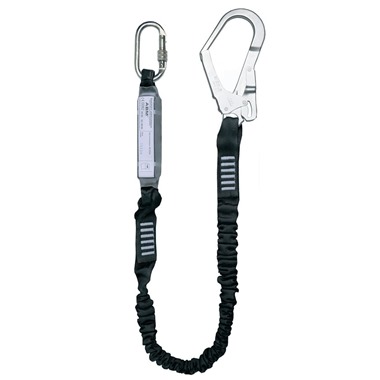 G-Force 1.75mtr Elasticated Shock Absorbing Lanyard With Scaffold Hooks 