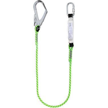G-Force Shock Absorbing Lanyard 1.75mtrs with Karabiner & Scaffolding Hook 