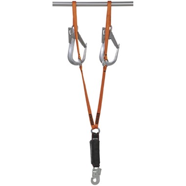 Climax 54-D Twin Leg Tie-Back Shock Absorbing Lanyard c/w Scaffold Hooks