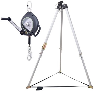 Kratos Safety Rescue Tripod 7ft & Fall Arrester 10mtr with Rescue Winch