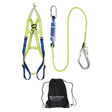 Shock Absorber Lnyard, Bag & Scaffolders Harness Kit Coming with Rescue Facility By G-Force