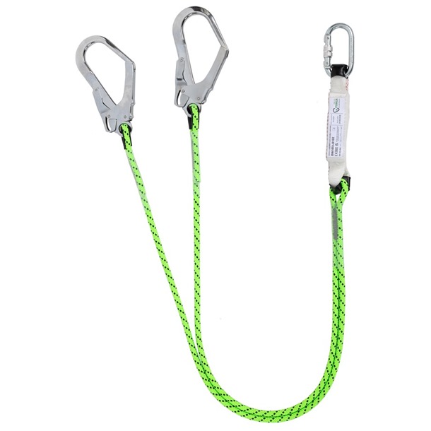G-Force 1.75mtrs Shock Absorbing Lanyard "Y" With Scaffold Hooks 