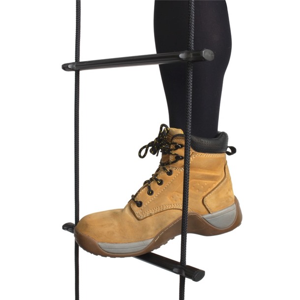 Wide Rung Rope Ladder 8mm Polyester in Black By G-Force 