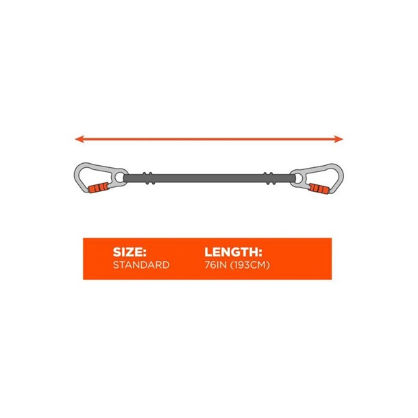 SQUIDS 36kg Heavy Duty Tool Lanyard with XL Locking Karabiner and Swivel Karabiner by ERGODYNE 