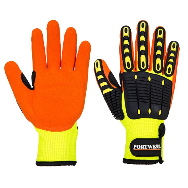 Anti Impact Grip Glove Yellow/Orange (Pack of 4)