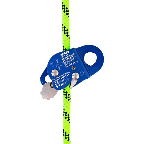 G-Force Guided Fall Arrester connected on 12mm Kernmantle Rope