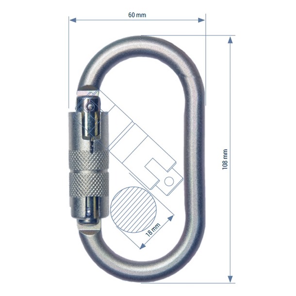 G-Force Twist Lock Steel Karabiner 