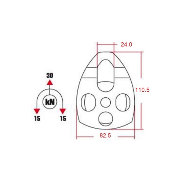 KONG Extra Roll Rope Pulley | 30kN M.B.S