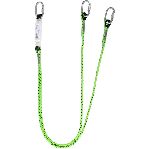 G-Force 2mtrs Shock Absorbing Lanyard Twin Leg "Y" With Karabiners 