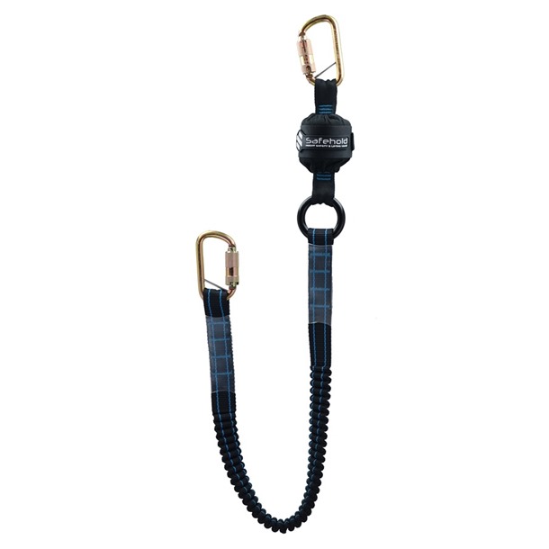 Safehold 1.8mtr Elasticated Shock-Absorbing Lanyard with Double Lock Karabiners