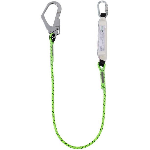 G-Force 1.75mtrs Shock Absorbing Lanyard with Scaffold Hook Max User Weight 137kg 