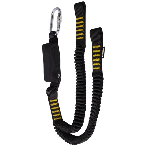 Twin Leg Elasticated Webbing Lanyard & Shock Absorber 1.8mtrs By Ridgegear 