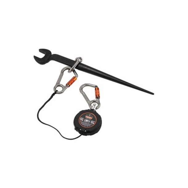 SQUIDS Retractable Tool Lanyard Dual Karabiner By ERGODYNE 