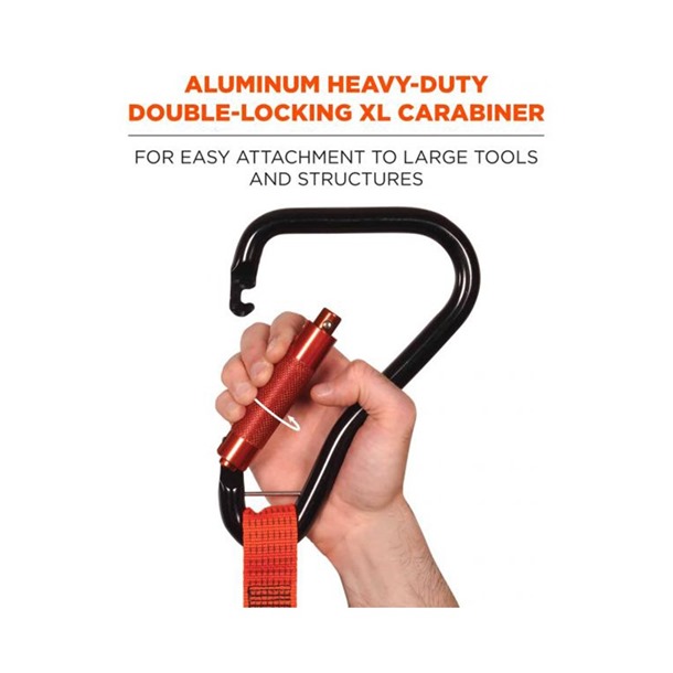 SQUIDS 36kg Heavy Duty Tool Lanyard with XL Locking Karabiner and Swivel Karabiner by ERGODYNE 