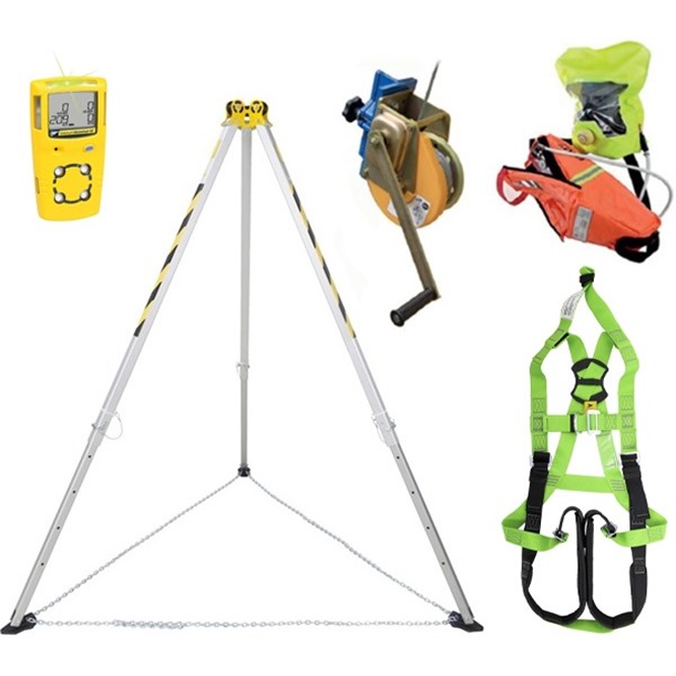 Confined Space Rescue Kit with 20mtr Rescue Winch coming with Gas Detector, Breathing Apparatus & Harness By G-Force 