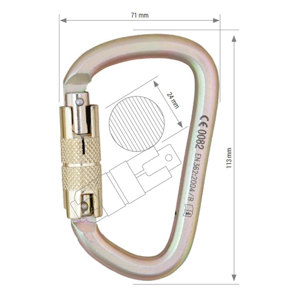 G-Force Triple Lock Steel Karabiner 