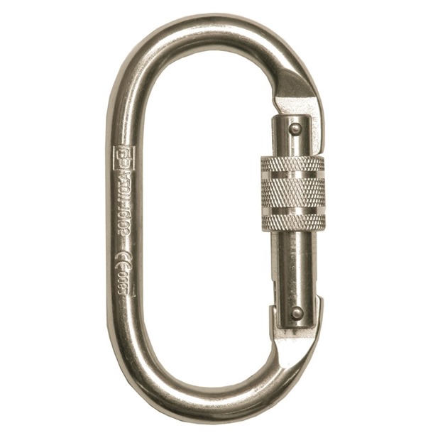 G-Force Screw Lock Karabiner in Stainless Steel 